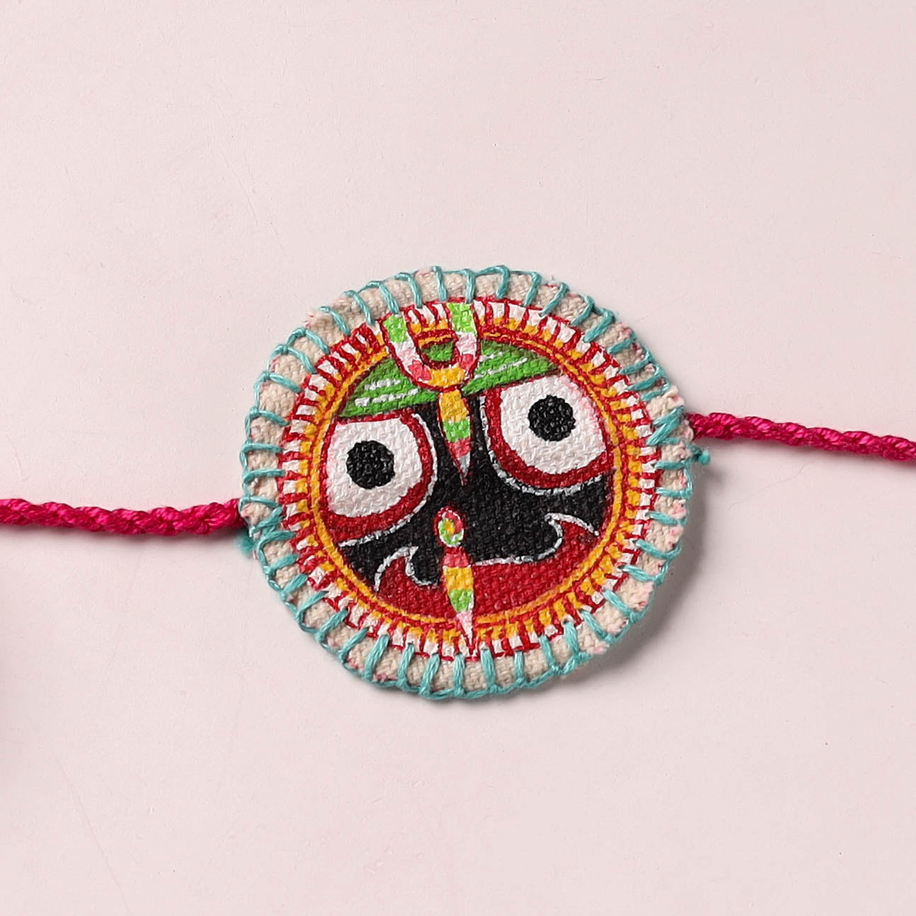 Lord Jagannath - Reusable Pattachitra Handpainted Rakhi with Potli 24