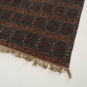 Brown - Warangal Handwoven Kalamkari Block Print Cotton Durrie / Carpet / Rug (4 x 6 Feet) 17