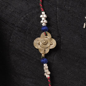Multicolor - Handcrafted Tribal Dokra Brass Thread Rakhi with Banaras Wood Doll Box 04