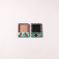 Madhubani Handpainted Wooden Photo Frame Fridge Magnet (Set of 2) 01