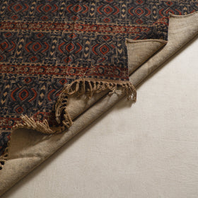 Brown - Warangal Handwoven Kalamkari Block Print Cotton Durrie / Carpet / Rug (4 x 6 Feet) 17