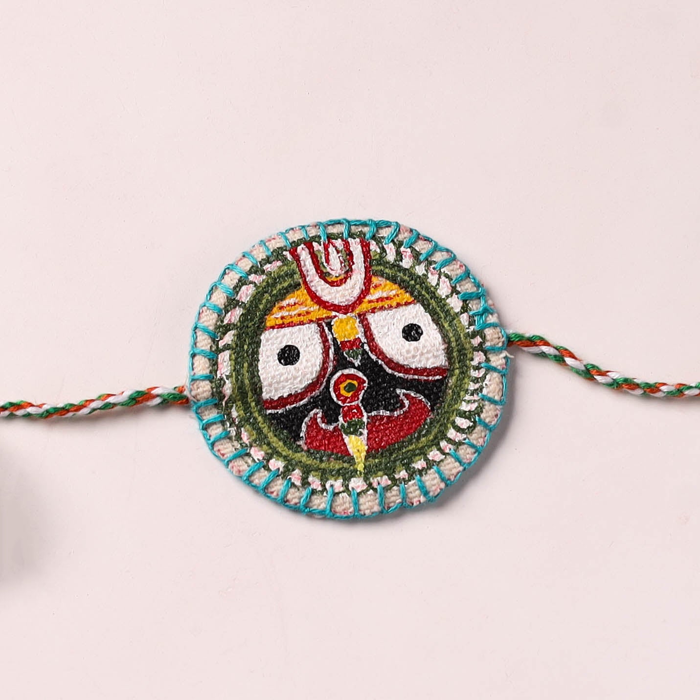 Lord Jagannath - Reusable Pattachitra Handpainted Rakhi with Potli 27