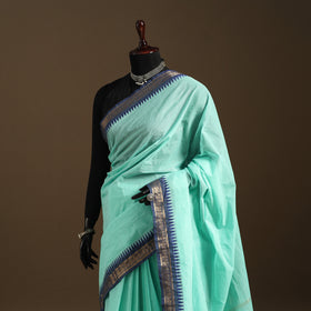 Green Kandangi Chettinad Cotton Saree with Border