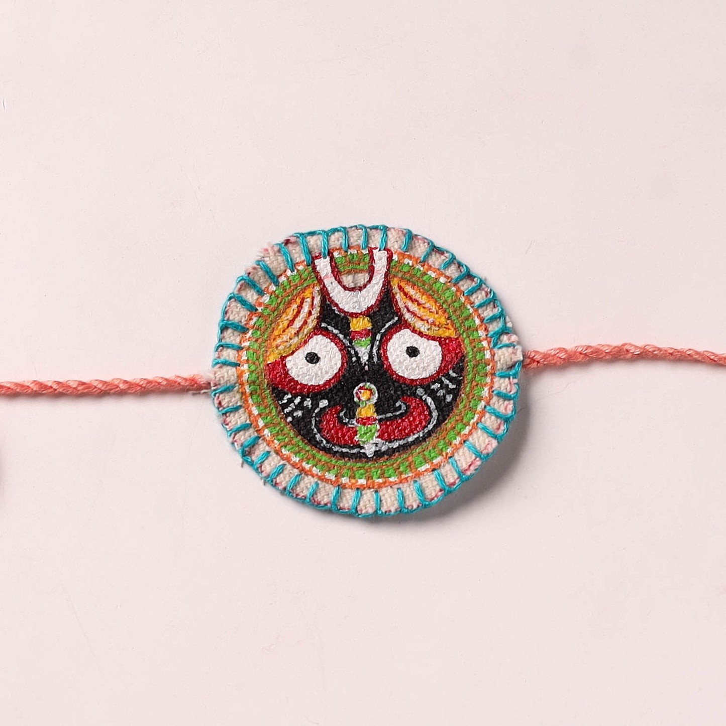 Lord Jagannath - Reusable Pattachitra Handpainted Rakhi with Potli 28