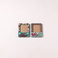 Madhubani Handpainted Wooden Photo Frame Fridge Magnet (Set of 2) 02