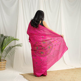 Bengal Hand Embroidery Silk Nakshi Kantha Saree