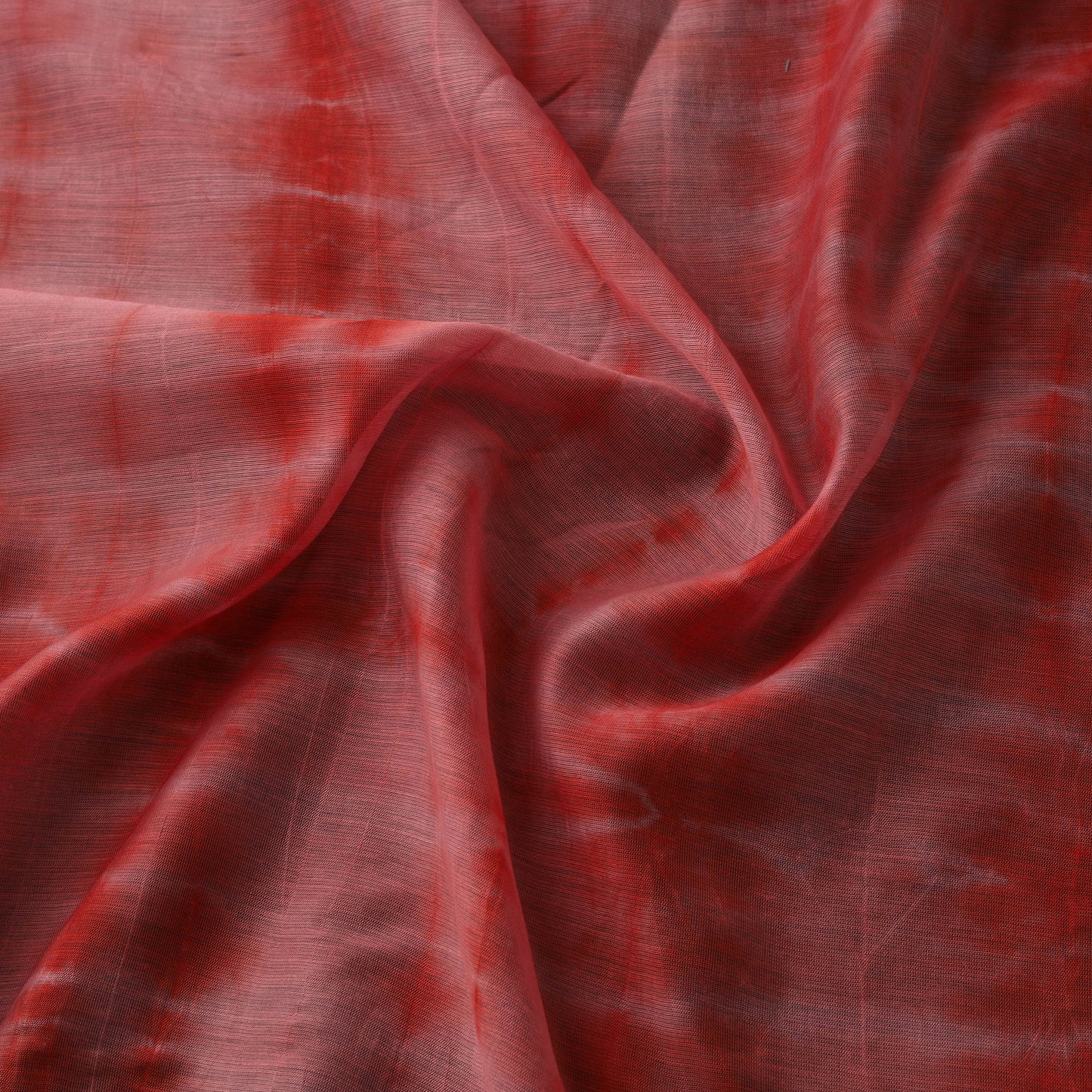 Red - Shibori Tie-Dye Chanderi Silk Fabric 01