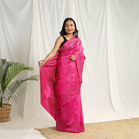 Bengal Hand Embroidery Silk Nakshi Kantha Saree