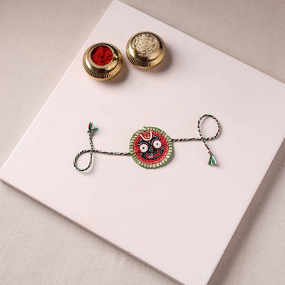 Lord Jagannath - Reusable Pattachitra Handpainted Rakhi with Potli 30
