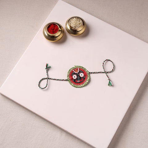 Lord Jagannath - Reusable Pattachitra Handpainted Rakhi with Potli 30