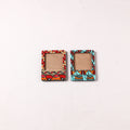 Madhubani Handpainted Wooden Photo Frame Fridge Magnet (Set of 2) 03