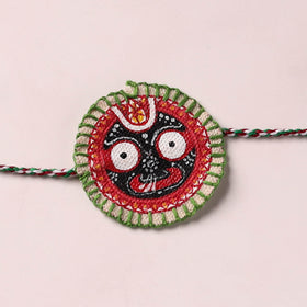 Lord Jagannath - Reusable Pattachitra Handpainted Rakhi with Potli 30