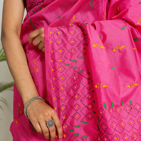 Bengal Hand Embroidery Silk Nakshi Kantha Saree