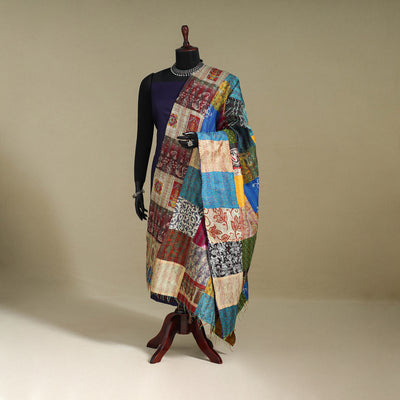 Multicolor - patchwork reversible silk bengal kantha work