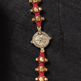 Multicolor - Handcrafted Tribal Dokra Brass Thread Rakhi with Banaras Wood Doll Box 08