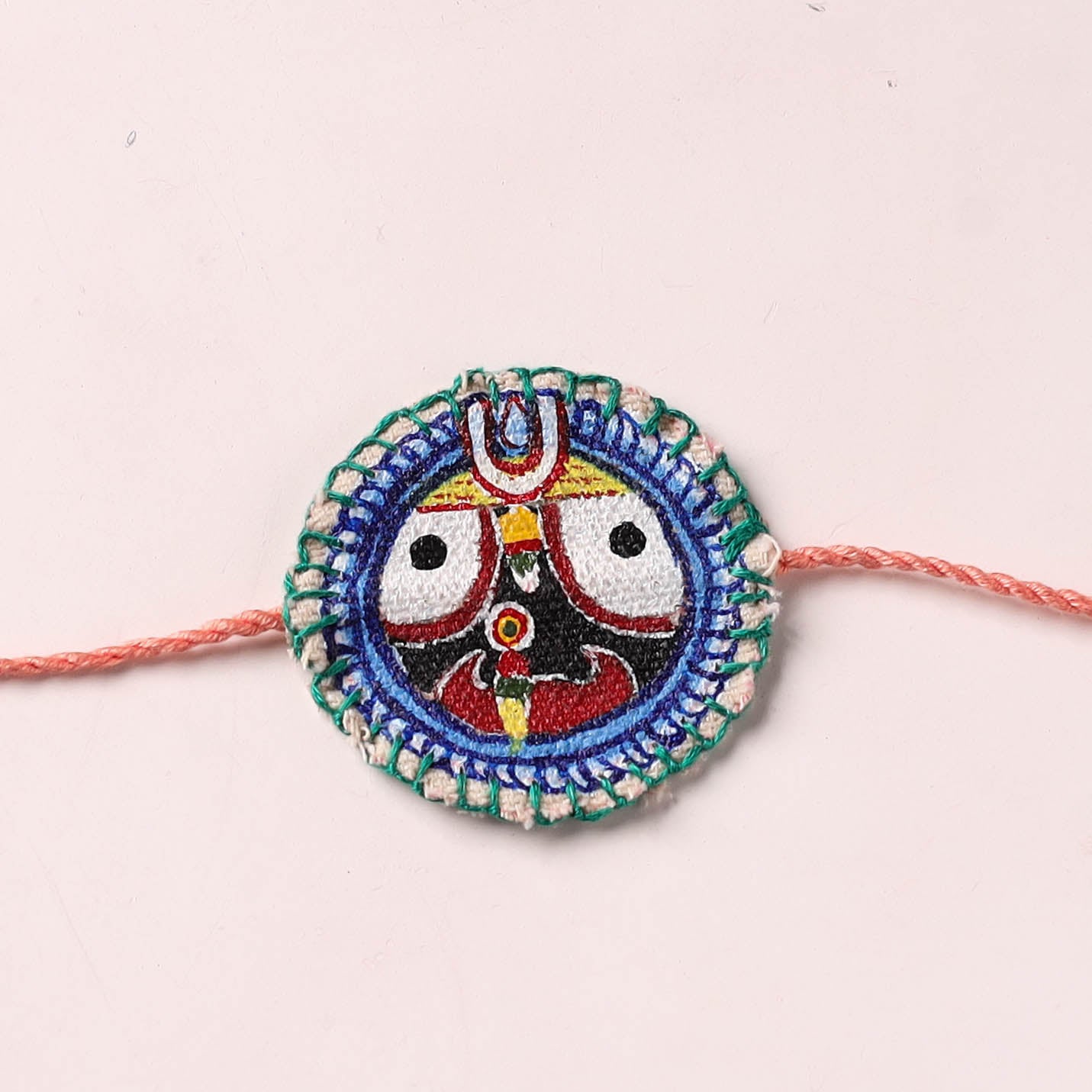 Lord Jagannath - Reusable Pattachitra Handpainted Rakhi with Potli 31
