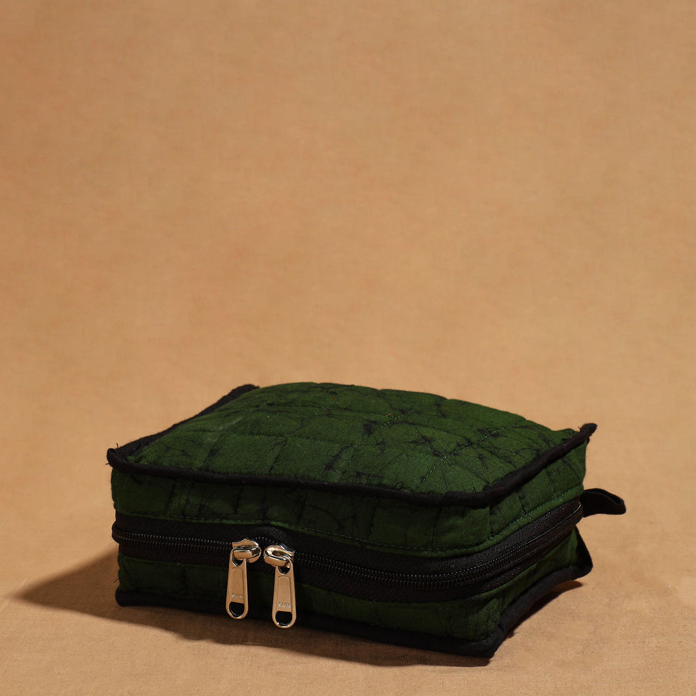 Green - Handmade 4 Pockets Cotton Jewelry Bag 24