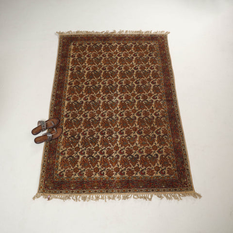 Warangal Handwoven Kalamkari Block Print Cotton Durrie / Carpet / Rug (4 x 6 Feet) 14