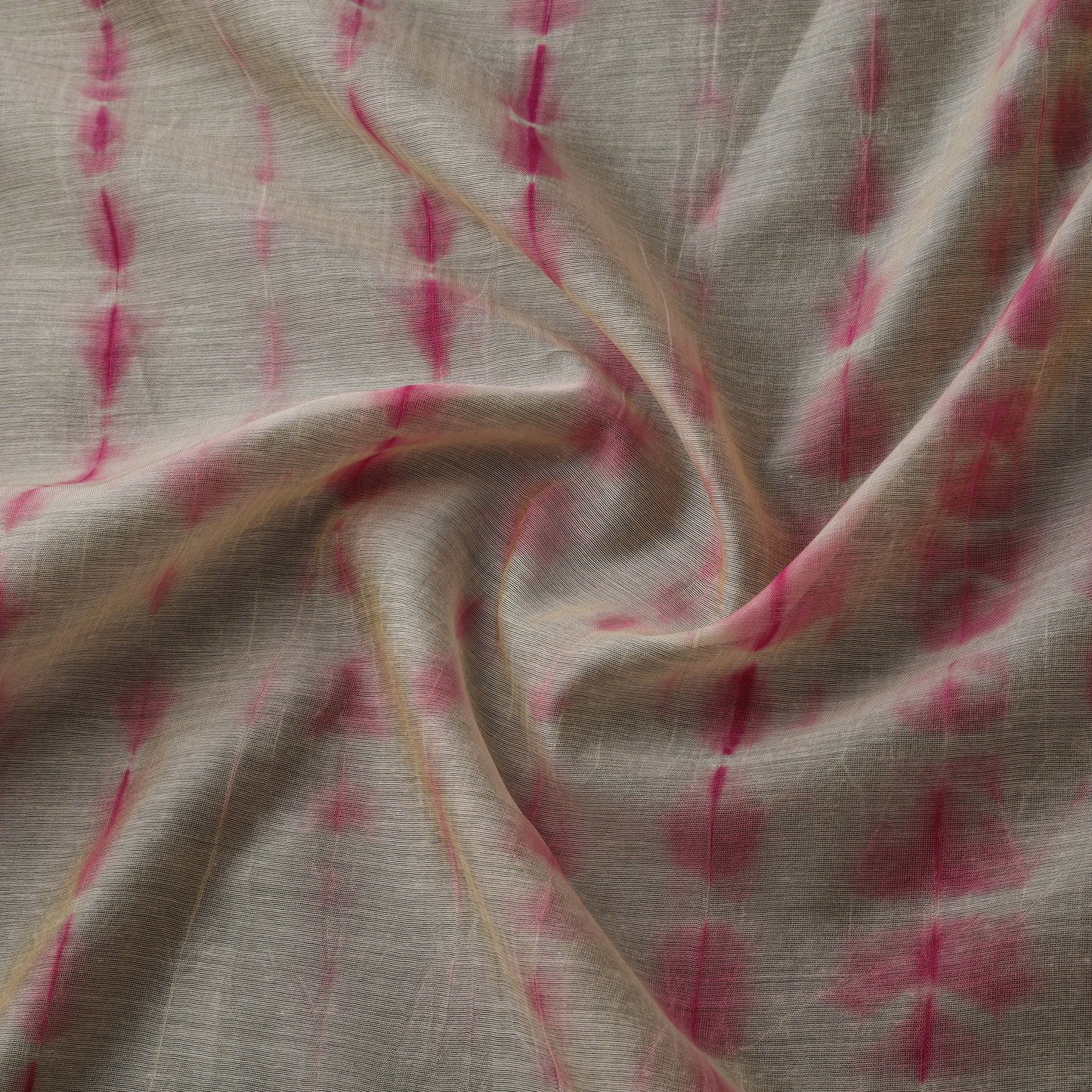 Pink - Shibori Tie-Dye Chanderi Silk Fabric 06