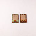 Madhubani Handpainted Wooden Photo Frame Fridge Magnet (Set of 2) 04