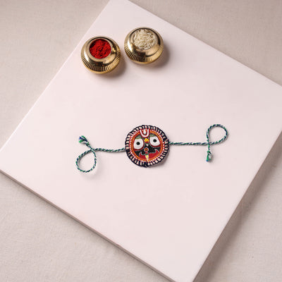 Lord Jagannath - Reusable Pattachitra Handpainted Rakhi with Potli 32