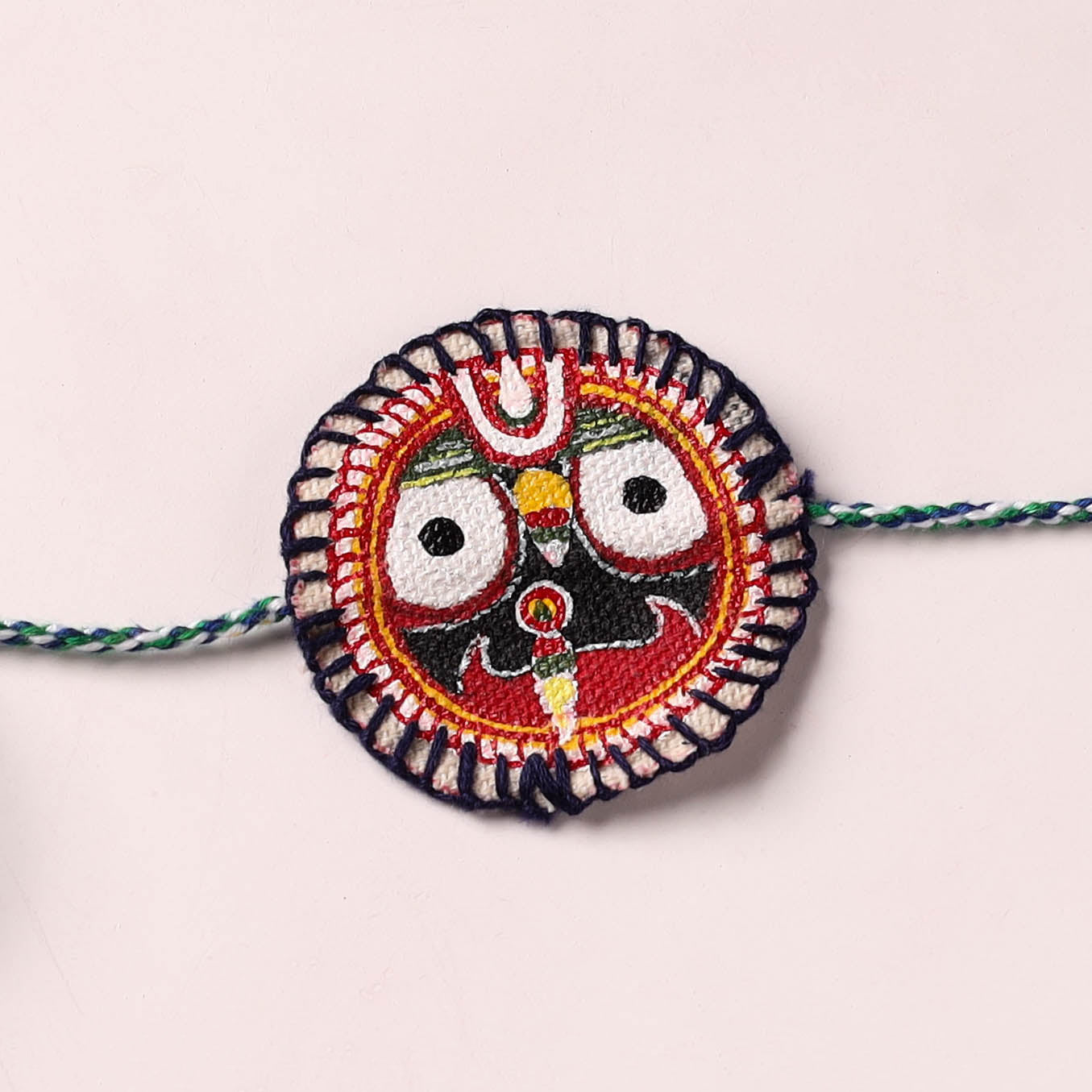 Lord Jagannath - Reusable Pattachitra Handpainted Rakhi with Potli 32