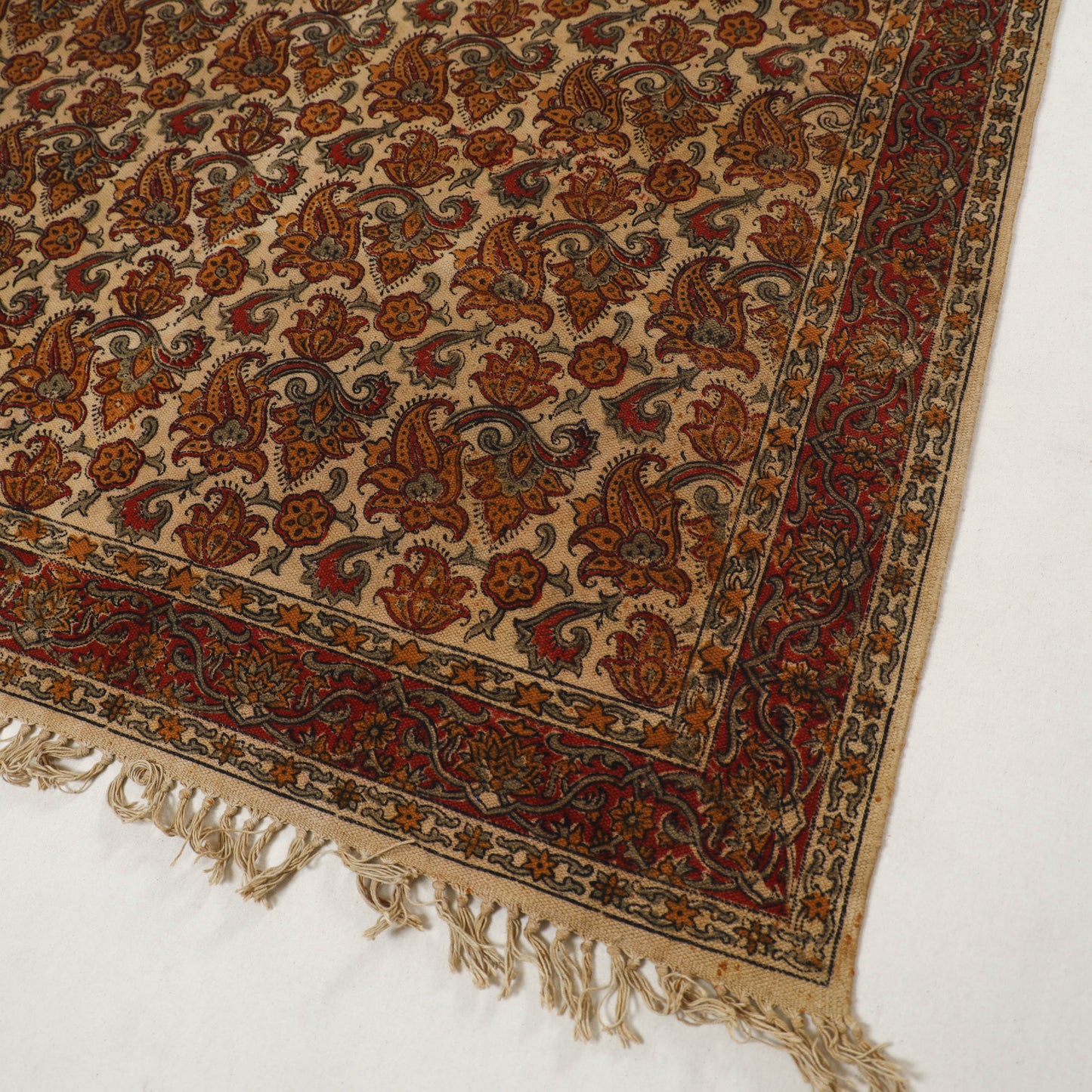 Multicolor - Warangal Handwoven Kalamkari Block Print Cotton Durrie / Carpet / Rug (4 x 6 Feet) 14