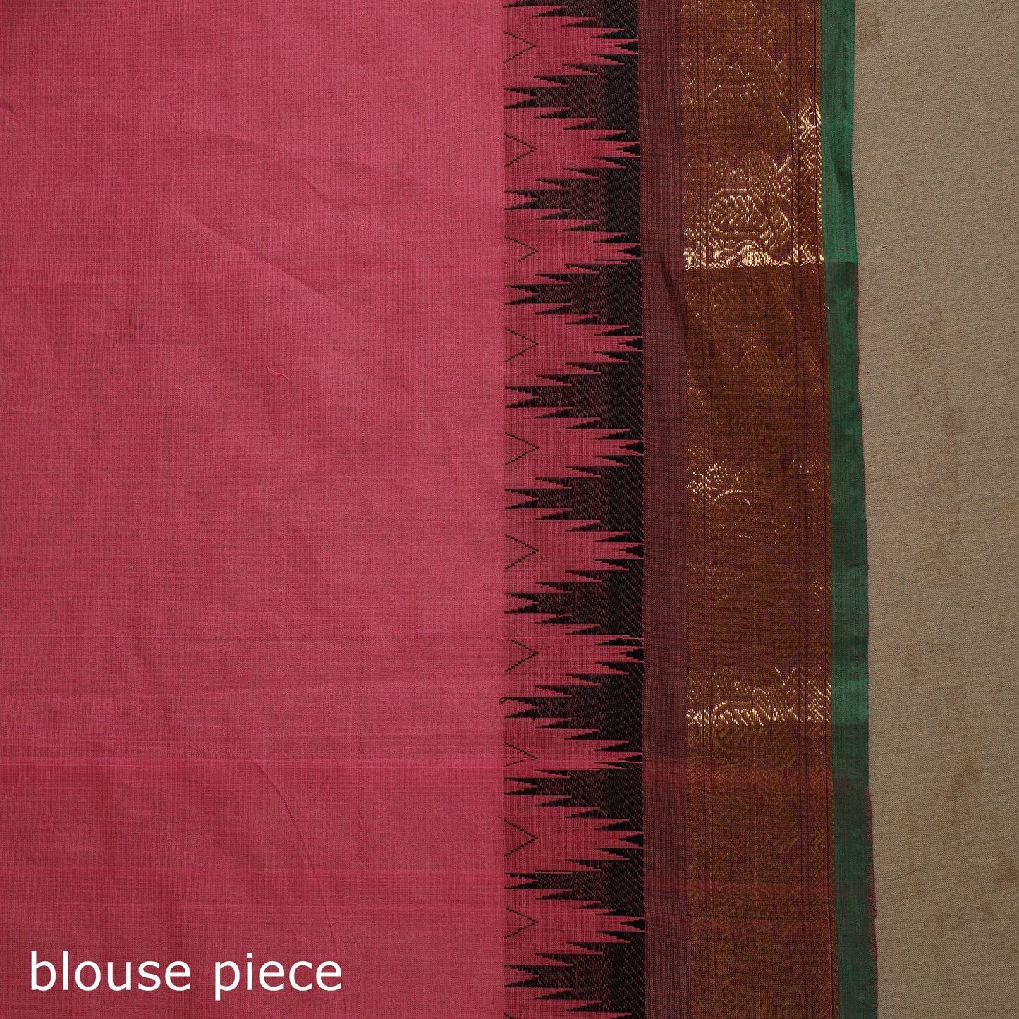 Pink Kandangi Chettinad Cotton Saree with Border