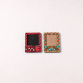 Madhubani Handpainted Wooden Photo Frame Fridge Magnet (Set of 2) 05