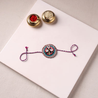 Lord Jagannath - Reusable Pattachitra Handpainted Rakhi with Potli 33