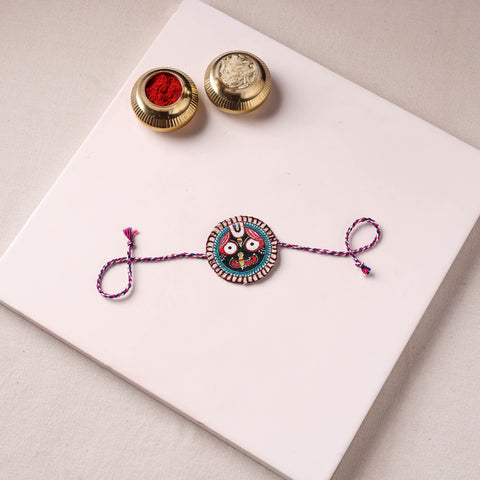 Lord Jagannath - Reusable Pattachitra Handpainted Rakhi with Potli 33