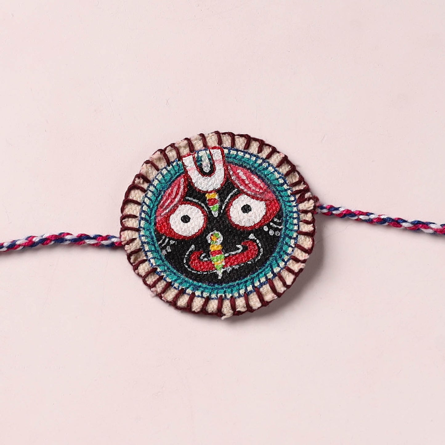 Lord Jagannath - Reusable Pattachitra Handpainted Rakhi with Potli 33