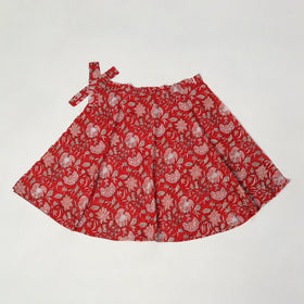  Sanganeri Block Printed Cotton Wrap Around Skirt