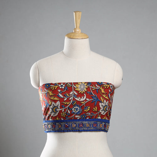 Zardozi Hand Embroidered Kalamkari Cotton Blouse Piece 37