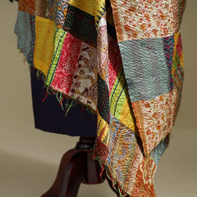 Multicolor - patchwork reversible silk bengal kantha work