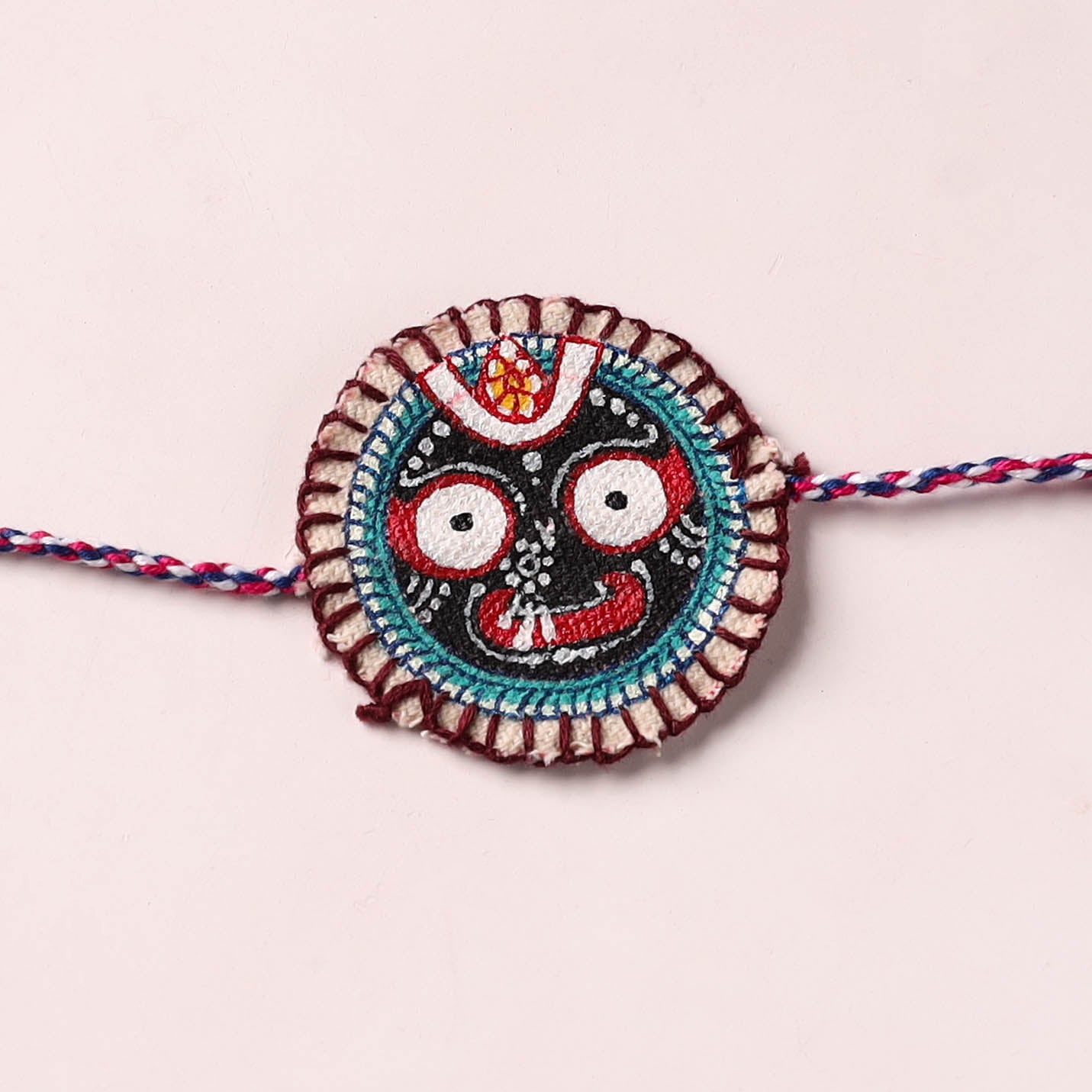 Lord Jagannath - Reusable Pattachitra Handpainted Rakhi with Potli 34