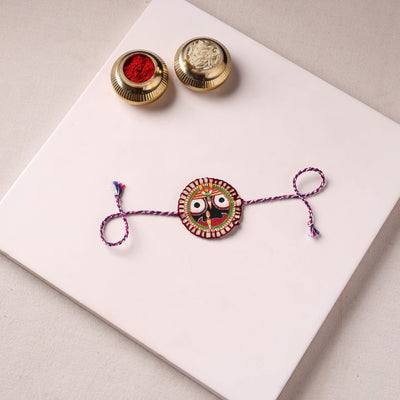 Lord Jagannath - Reusable Pattachitra Handpainted Rakhi with Potli 35