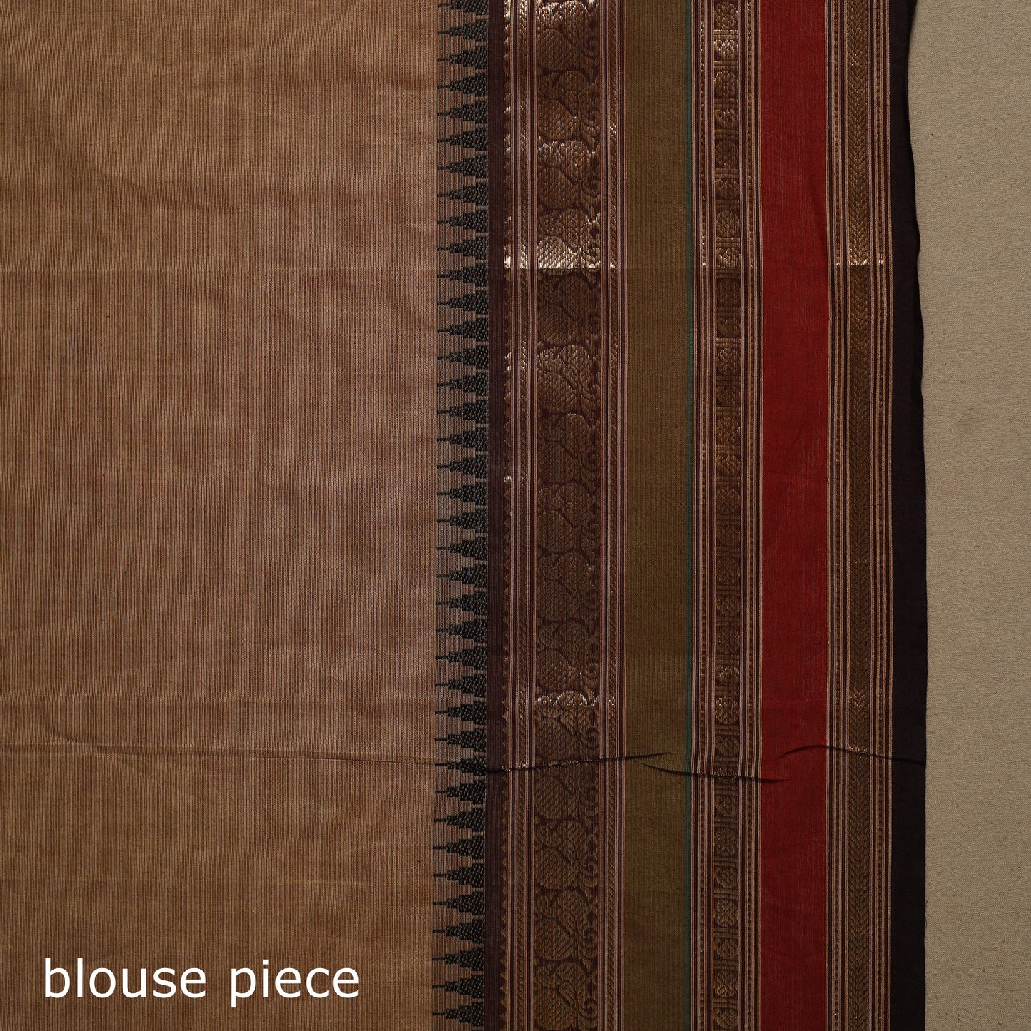 Brown Kandangi Chettinad Cotton Saree with Border