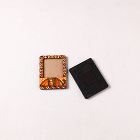 Madhubani Handpainted Wooden Photo Frame Fridge Magnet (Set of 2) 07