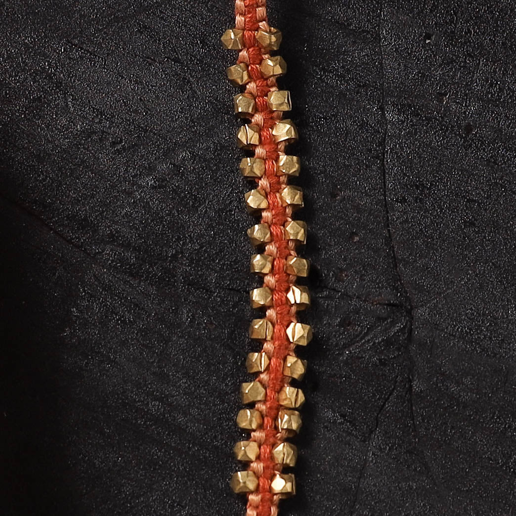 Multicolor - Handcrafted Tribal Dokra Brass Thread Rakhi with Banaras Wood Doll Box 15