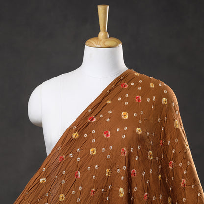 Brown - Kutch Bandhani Tie-Dye Cotton Fabric 21