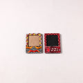 Madhubani Handpainted Wooden Photo Frame Fridge Magnet (Set of 2) 08