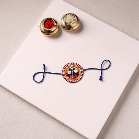 Lord Jagannath - Reusable Pattachitra Handpainted Rakhi with Potli 37