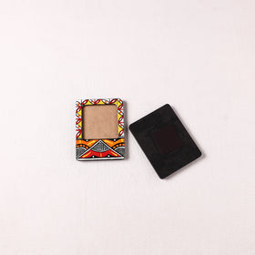 Madhubani Handpainted Wooden Photo Frame Fridge Magnet (Set of 2) 08