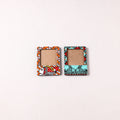 Madhubani Handpainted Wooden Photo Frame Fridge Magnet (Set of 2) 09