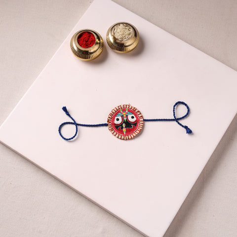 Lord Jagannath - Reusable Pattachitra Handpainted Rakhi with Potli 38