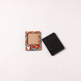 Madhubani Handpainted Wooden Photo Frame Fridge Magnet (Set of 2) 09