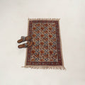 Multicolor  - Warangal Handwoven Kalamkari Block Print Cotton Floor Mat (2 x 3 Feet) 09