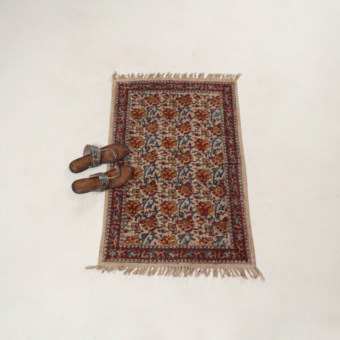 Warangal Handwoven Kalamkari Block Print Cotton Floor Mat (2 x 3 Feet) 09