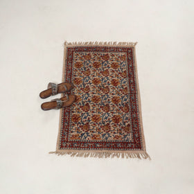 Multicolor  - Warangal Handwoven Kalamkari Block Print Cotton Floor Mat (2 x 3 Feet) 09